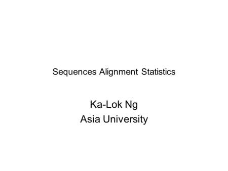 Sequences Alignment Statistics