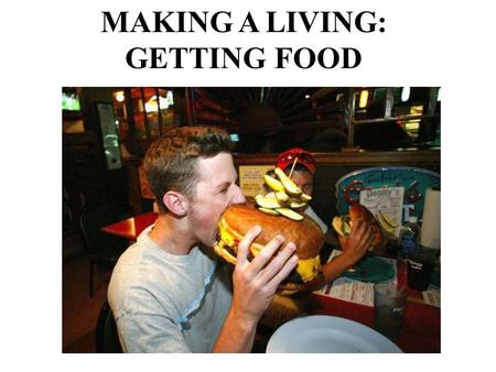 MAKING A LIVING: GETTING FOOD. Subsistence derived from a combination of gathering and hunting Foraging economies still survive because their environment.
