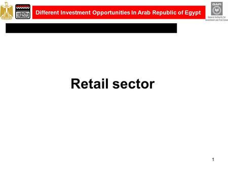 Retail sector 1 Different Investment Opportunities In Arab Republic of Egypt.