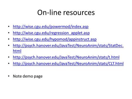 On-line resources