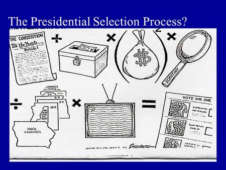 The Presidential Selection Process?. A two-stage process Nomination General Election.