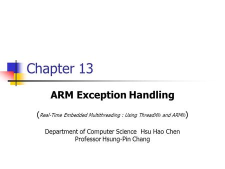 ARM Exception Handling