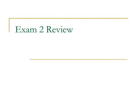 Exam 2 Review. Topics Chapter 5 Data Resource Management Database Terminology Types of Relationships Comparison to File Systems Labs Introduction to Databases.