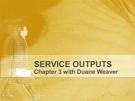 SERVICE OUTPUTS Chapter 3 with Duane Weaver. OUTLINE Bucklin’s Theory: determining channel structure TRENDS B2B B2C Meeting Service Output Demands Bucklin’s.