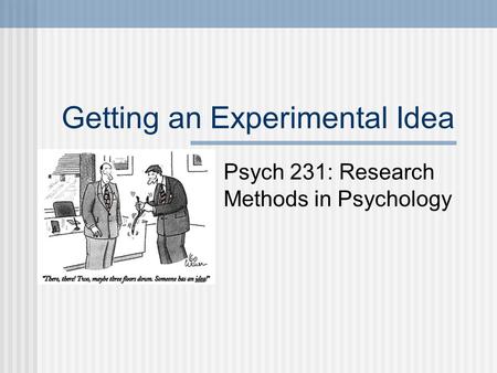 experimental psychology introduction ppt