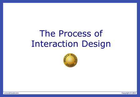 The Process of Interaction Design. Overview What is Interaction Design? —Four basic activities —Three key characteristics Some practical issues —Who are.