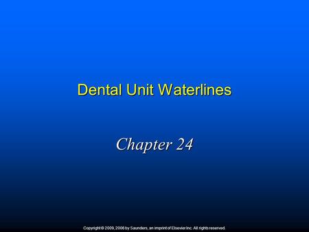 Dental Unit Waterlines
