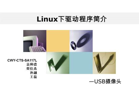 Linux 下驱动程序简介 —USB 摄像头 CWY-CTS-SA117L 袁师盛 柴佳杰 孙融 王磊.