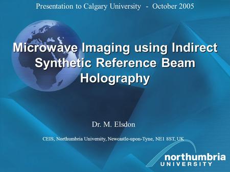 Microwave Imaging using Indirect Synthetic Reference Beam Holography