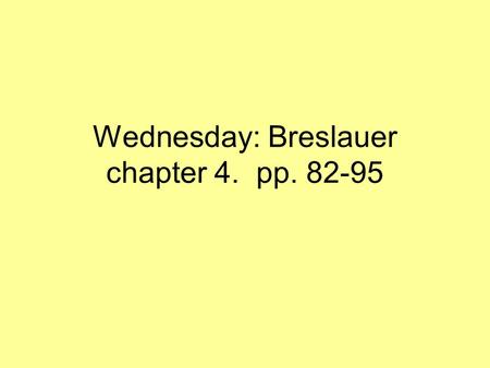 Wednesday: Breslauer chapter 4. pp. 82-95. www.ucalgary.ca/~elsegal/Talmud Map/MG.html Masorah Chapter numbers Targum (a few links) Sedrah.