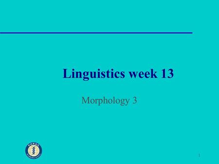 1 Linguistics week 13 Morphology 3. 2 Inflectional vs derivational morphology Inflection does not change the word class (syntactic category, part-of-speech,
