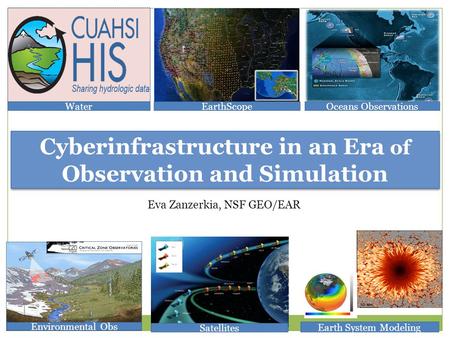 Oceans Observations Environmental Obs Satellites Earth System Modeling Cyberinfrastructure in an Era of Observation and Simulation EarthScopeWater Eva.