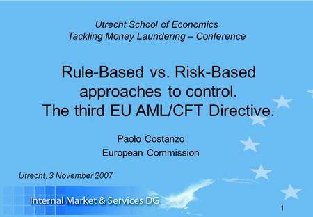 Utrecht School of Economics Tackling Money Laundering – Conference