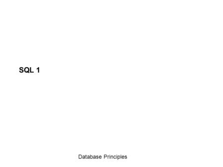 Database Principles SQL 1. Database Principles Connecting to db2: Using your userID and password connect to our server. Connect to the Library database.