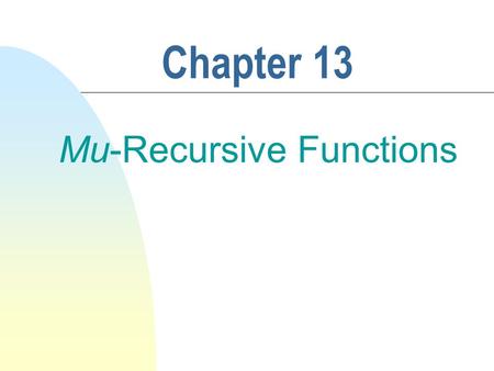 Mu-Recursive Functions