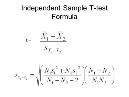 Independent Sample T-test Formula