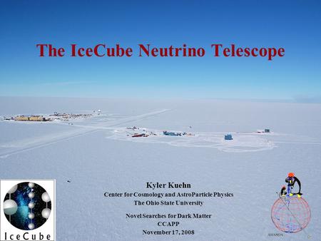The IceCube Neutrino Telescope Kyler Kuehn Center for Cosmology and AstroParticle Physics The Ohio State University Novel Searches for Dark Matter CCAPP.
