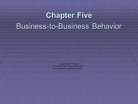 Chapter Five Business-to-Business Behavior