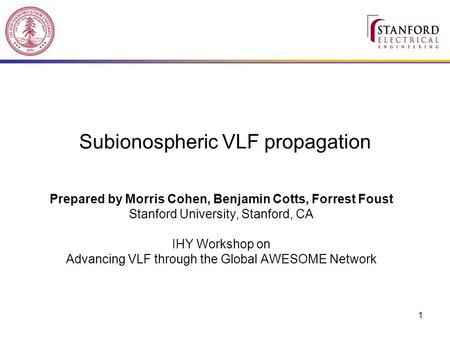 Subionospheric VLF propagation