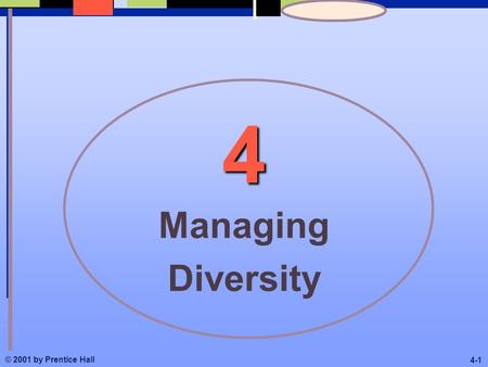 © 2001 by Prentice Hall 4-1 4 Managing Diversity.