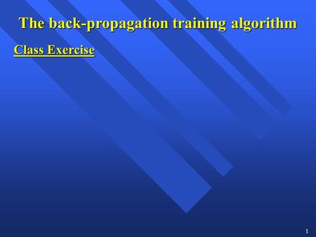 The back-propagation training algorithm