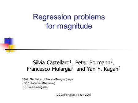 Regression problems for magnitude