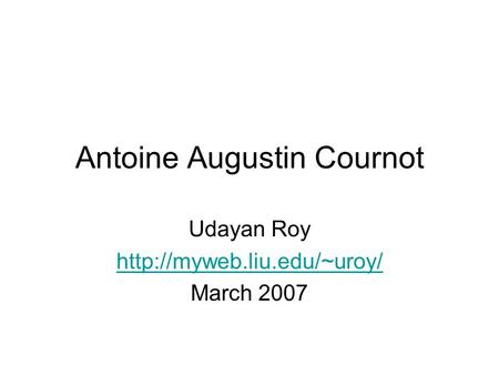 Antoine Augustin Cournot