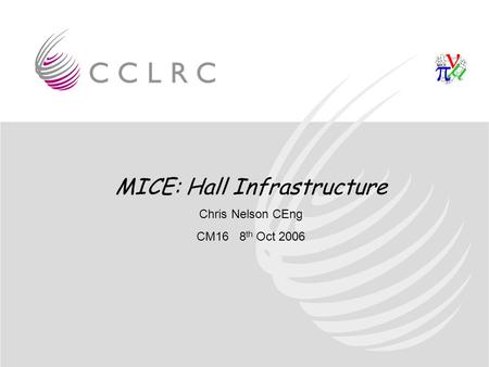 MICE: Hall Infrastructure Chris Nelson CEng CM16 8 th Oct 2006.