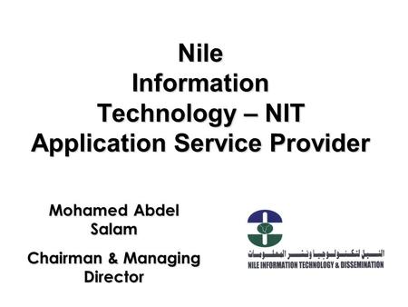 Nile Information Technology – NIT Application Service Provider