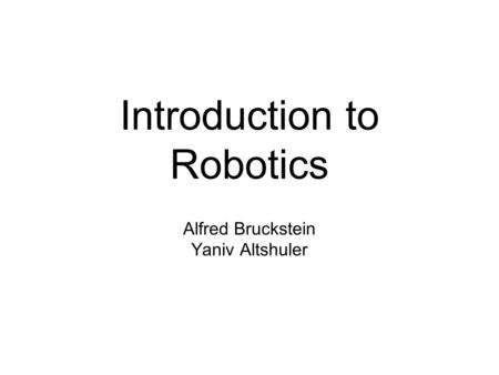 Introduction to Robotics