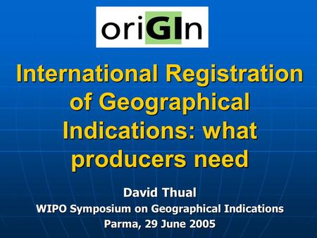 WIPO Symposium on Geographical Indications