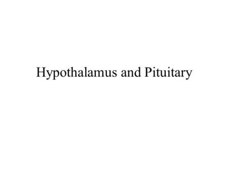 Hypothalamus and Pituitary. Figure 11-3: Autonomic control centers in the brain.