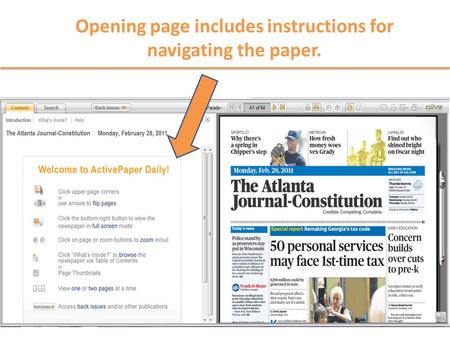 Opening page includes instructions for navigating the paper.