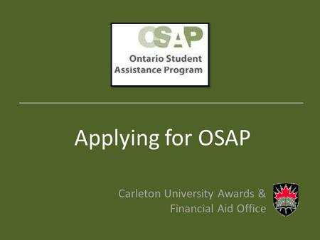 Carleton University Awards & Financial Aid Office