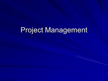 Project Management. Project Management - Definition A project can be defined as: –An endeavour in which human, material and financial resources are organised,