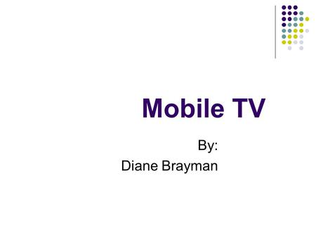 Mobile TV By: Diane Brayman. Sony Pictures teams up with AT&T Personal Movie Theater Karate Kid, Ghostbusters, Stand by Me.