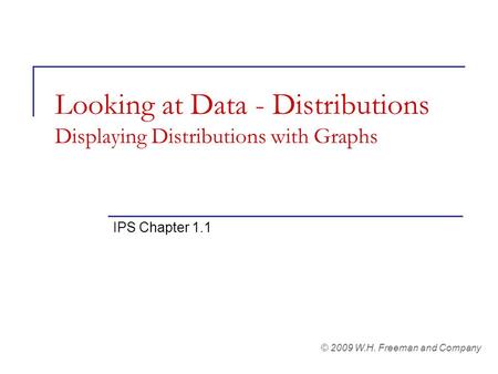 Looking at Data - Distributions Displaying Distributions with Graphs