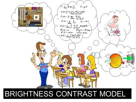 BRIGHTNESS CONTRAST MODEL BU. The Application of the Brightness Contrast Model to Optical Illusions Molly Ten Broek & Diane Kasparie.