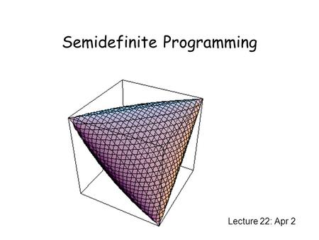 Semidefinite Programming
