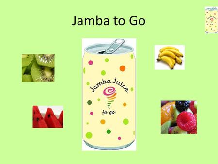 Jamba to Go. Jamba to Go! You’ve been running around all day—soccer game, gymnastics, errands—no time for yourself! You’re really dragging, but there’s.