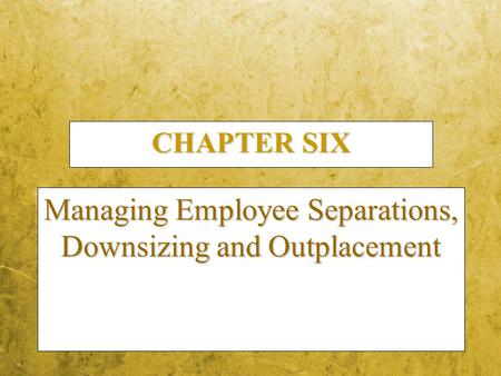 Managing Employee Separations, Downsizing and Outplacement