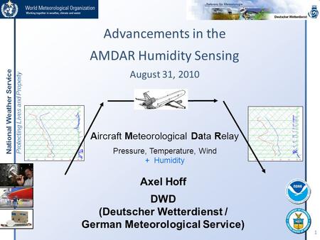 National Weather Service Protecting Lives and Property 1  Advancements in the  AMDAR Humidity Sensing  August 31, 2010  Advancements in the  AMDAR.
