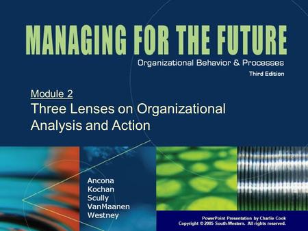 Three Lenses on Organizational Analysis and Action