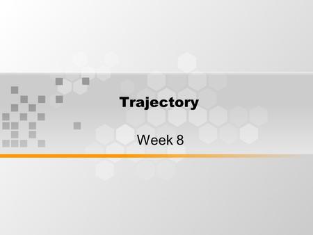 Trajectory Week 8. Learning Outcomes By the end of week 8 session, students will trajectory of industrial robots.