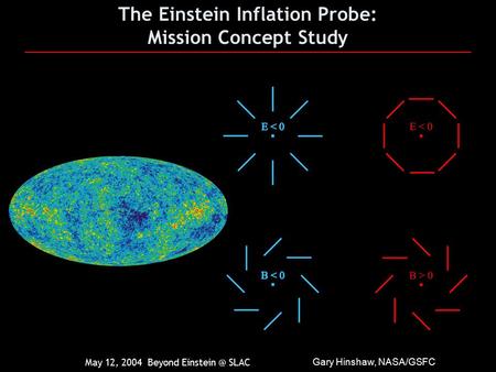 The Einstein Inflation Probe: Mission Concept Study Gary Hinshaw, NASA/GSFC May 12, 2004 Beyond SLAC.