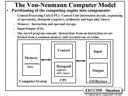 The Von-Neumann Computer Model