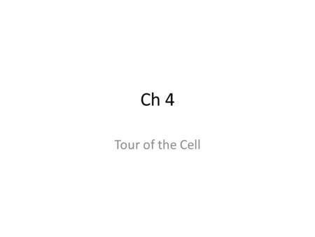 Ch 4 Tour of the Cell. Cells Smallest unit that shows properties of life – Metabolizes – Reproduces Cell Theory – All organisms consist of one or more.