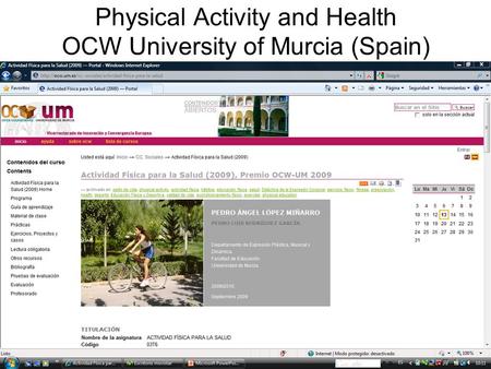 Physical Activity and Health OCW University of Murcia (Spain)
