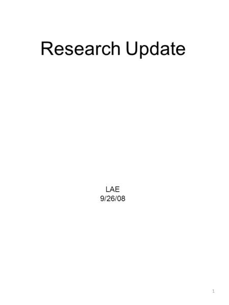 1 Research Update LAE 9/26/08. 2 Uncertainty in Apparent Diffusion Coefficients Determined from Diffusion Weighted Magnetic Resonance Imaging