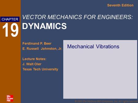 Mechanical Vibrations